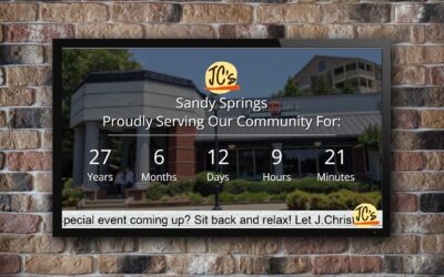 JC's Sandy Springs commemorating 27 years service.